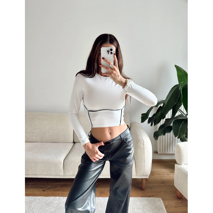 Bel Şerit Crop - BEYAZ