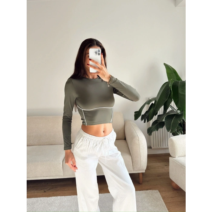 Bel Şerit Crop - YEŞİL