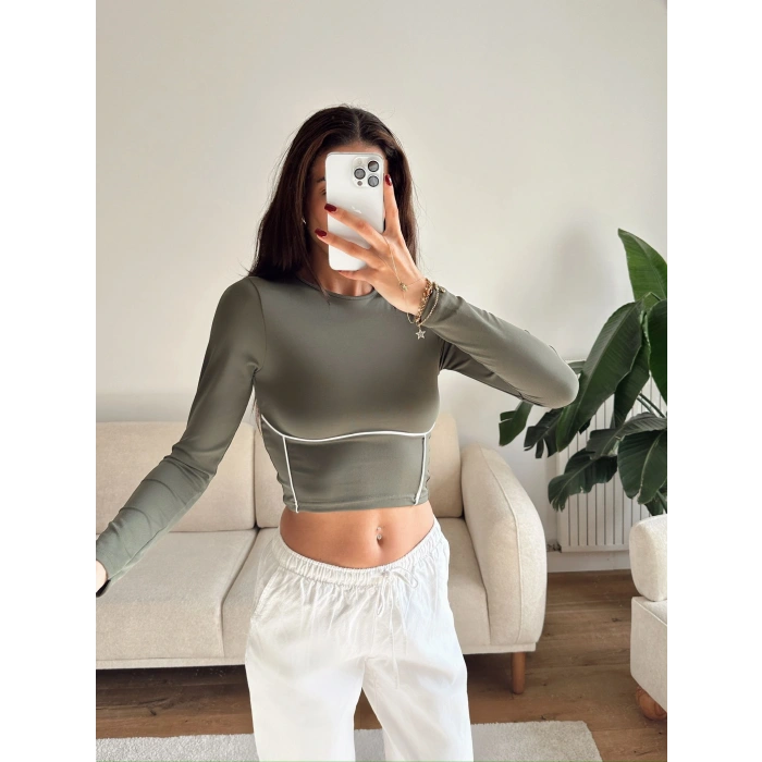 Bel Şerit Crop - YEŞİL