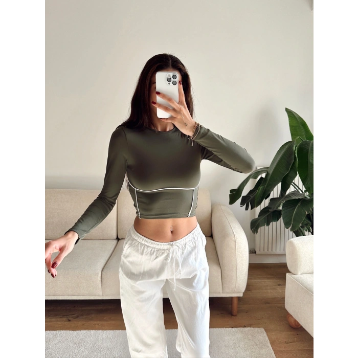 Bel Şerit Crop - YEŞİL