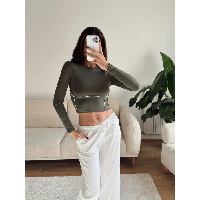 Bel Şerit Crop - YEŞİL