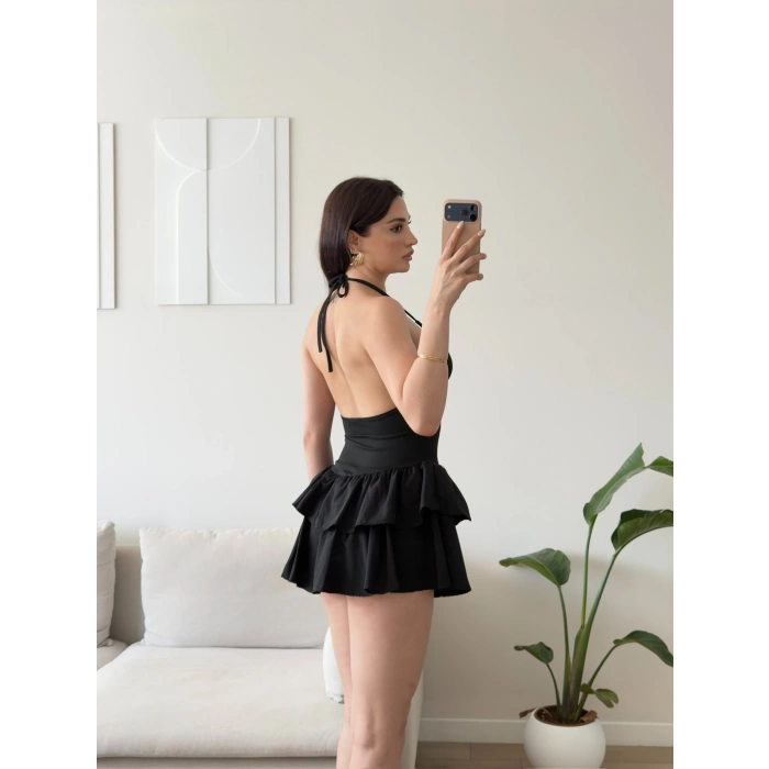 Bella Eteği Şortlu Elbise - SİYAH