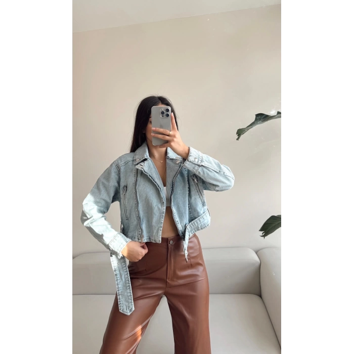 Biker Crop Kot Ceket