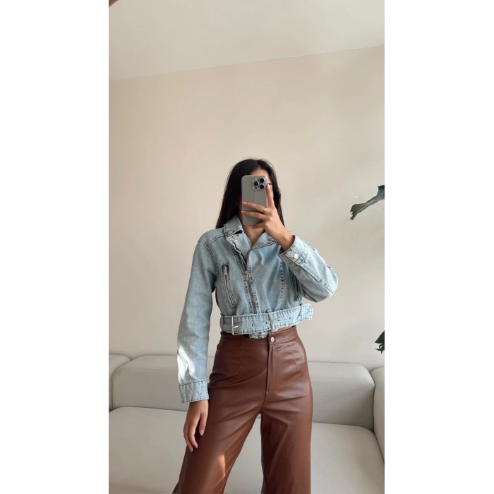 Biker Crop Kot Ceket