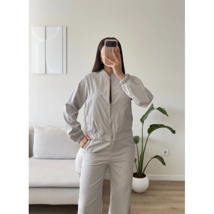 Bomber Ceket Pantolon Takım - GRİ