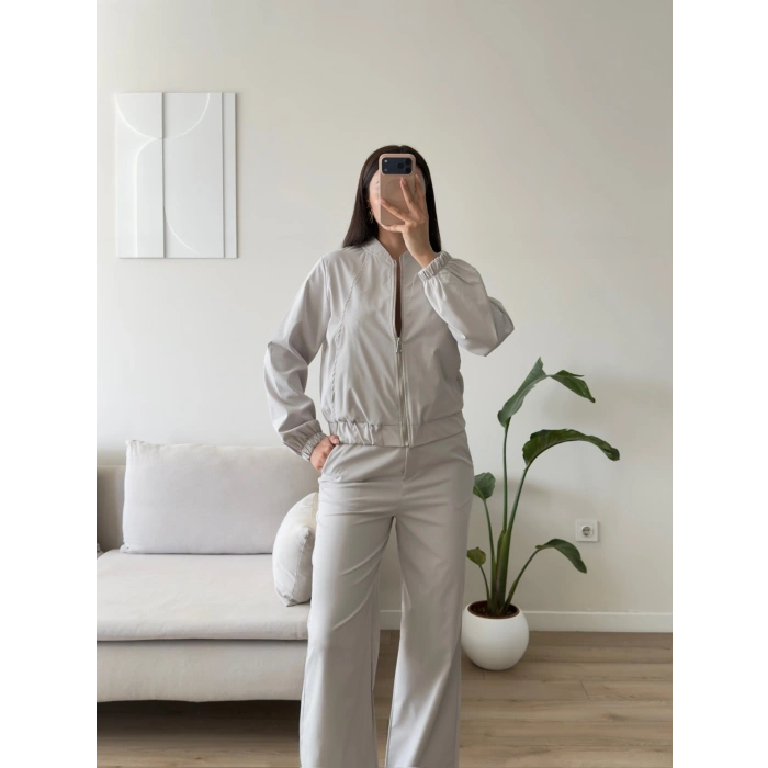 Bomber Ceket Pantolon Takım - GRİ