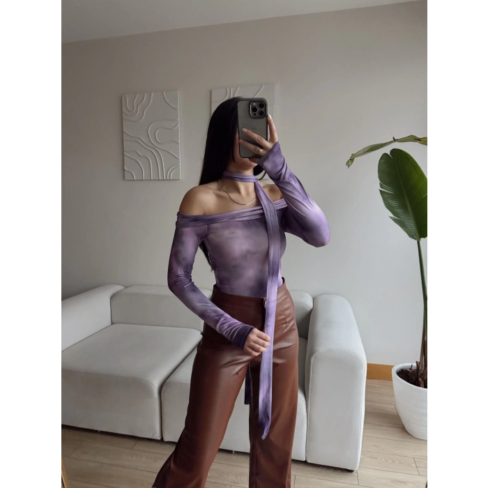 Boyun Bağlamalı Sandy Crop - LİLA