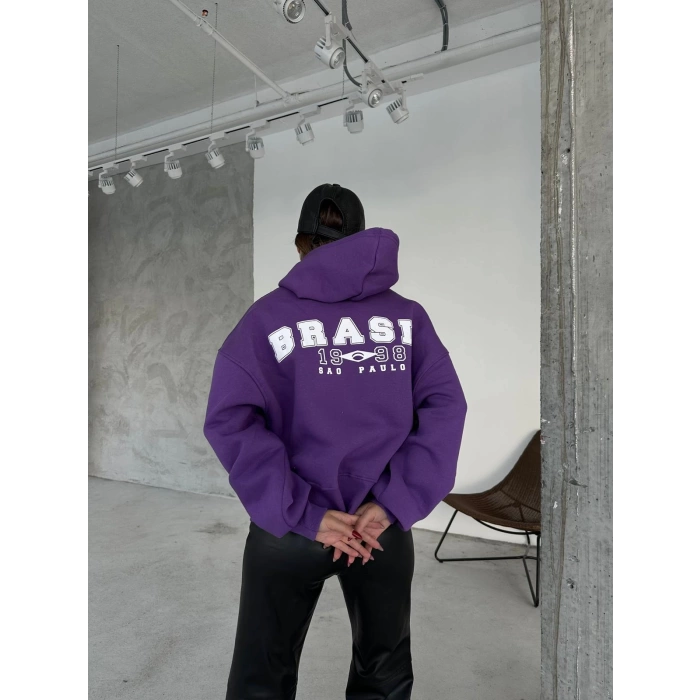 Brasil Sao Paulo Unisex Oversize Hırka-MOR