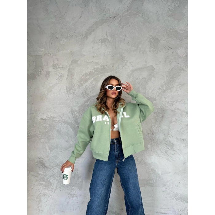 Brasil Sao Paulo Unisex Oversize Hırka-YEŞİL