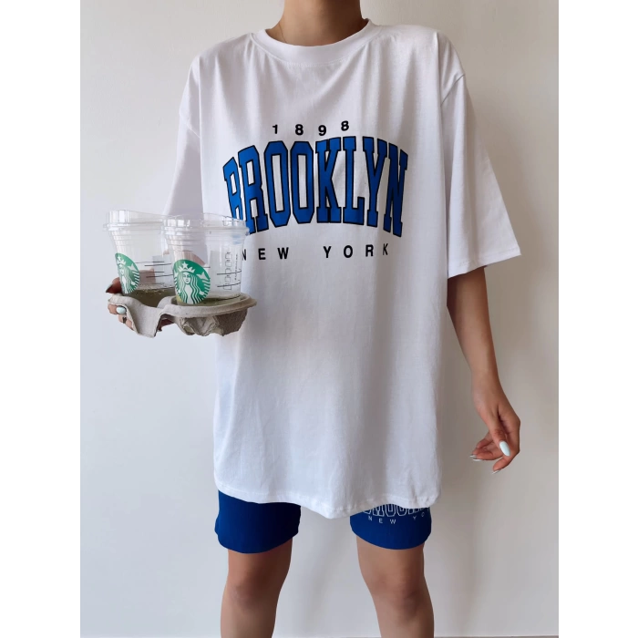Brooklyn Şortlu Takım-BEYAZMAVİ