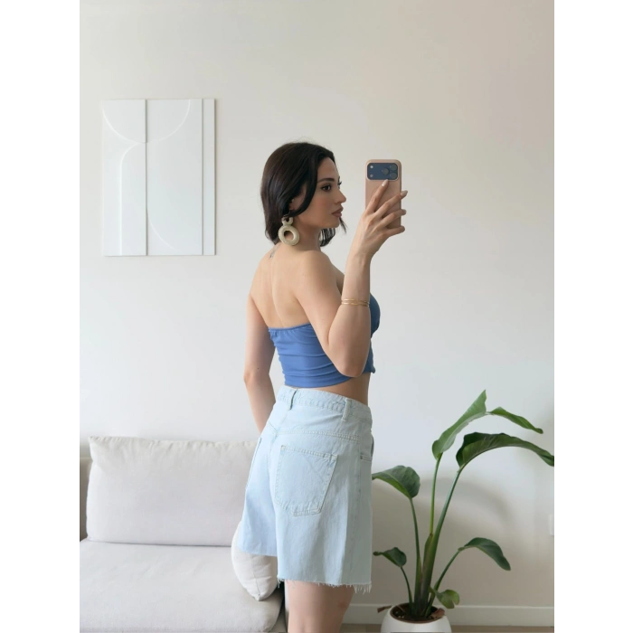 BSK Ön Bağcık Büstiyer - BEBE MAVİSİ