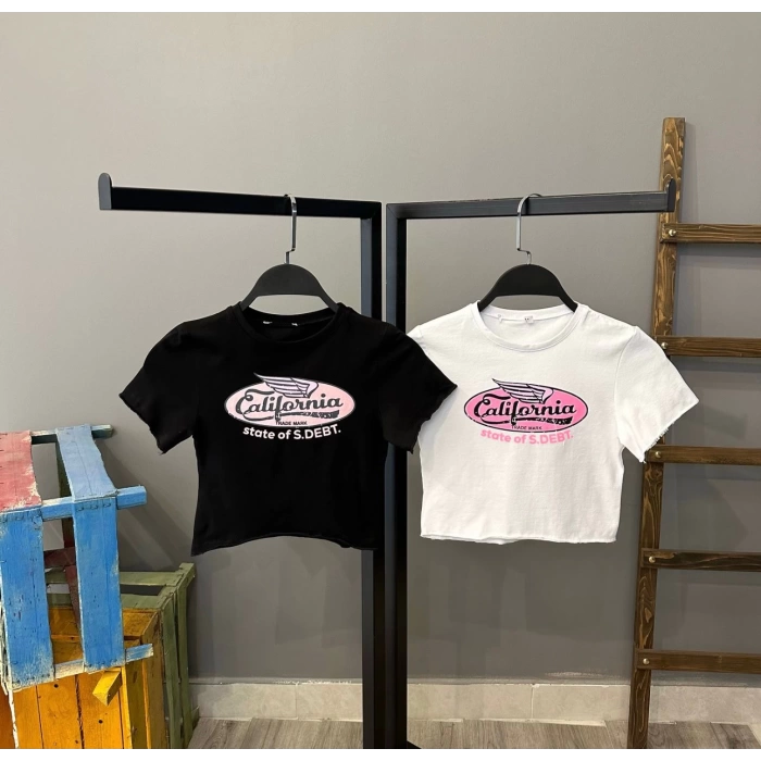 California Crop T-shirt-SİYAH
