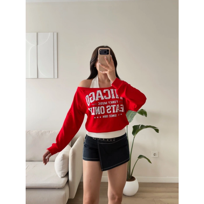 Chicago İki Parça Sweat - KIRMIZI