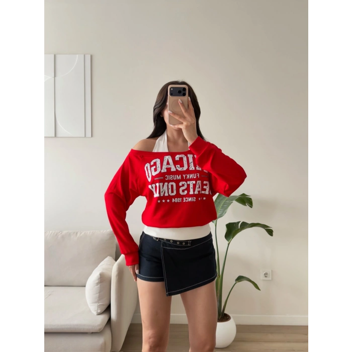 Chicago İki Parça Sweat - KIRMIZI