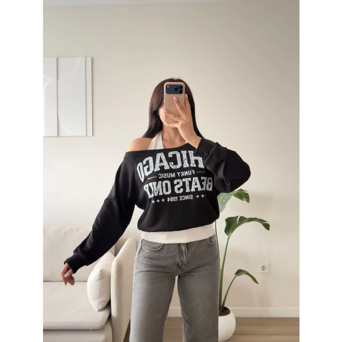 Chicago İki Parça Sweat - SİYAH