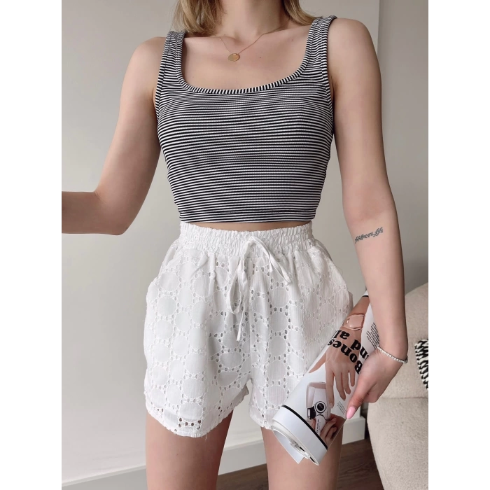 Çizgili Askılı Kaşkorse Crop