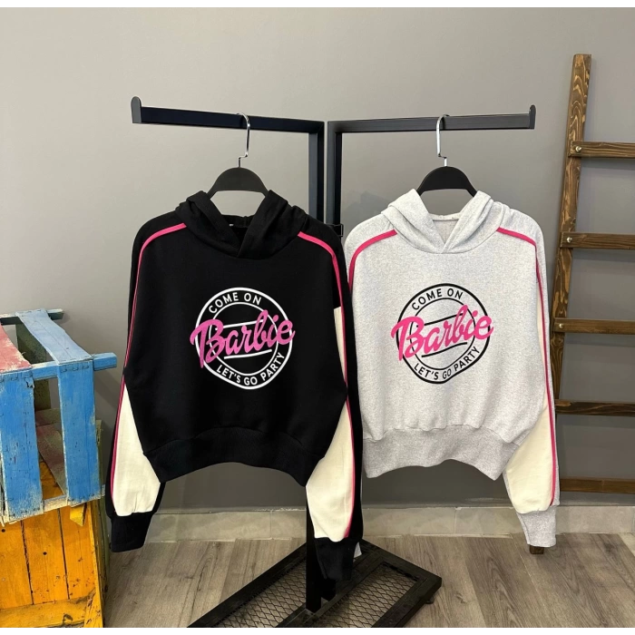 Come On Barbie Kapüşonlu Sweat-SİYAH