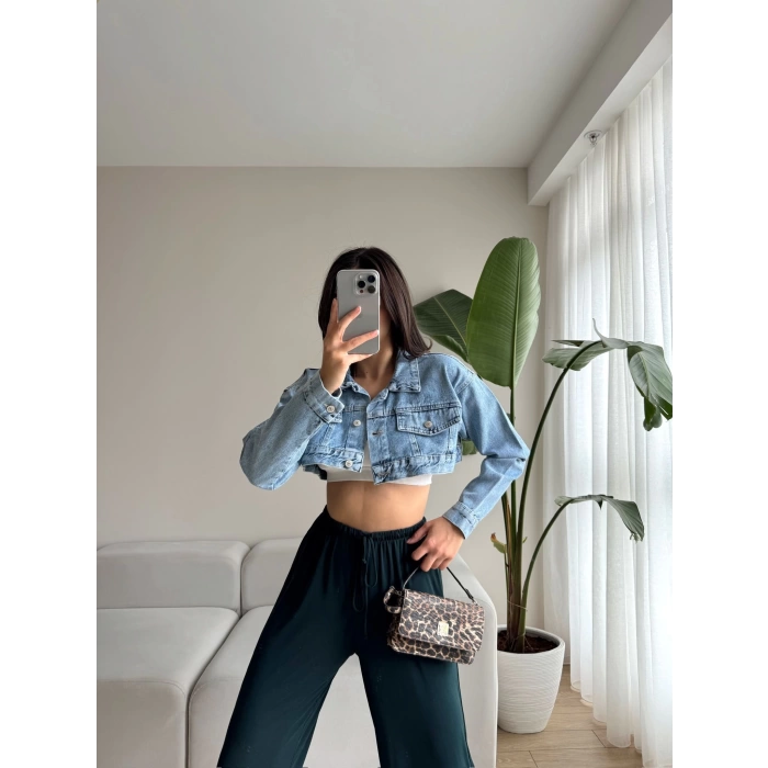 Crop Denim Ceket