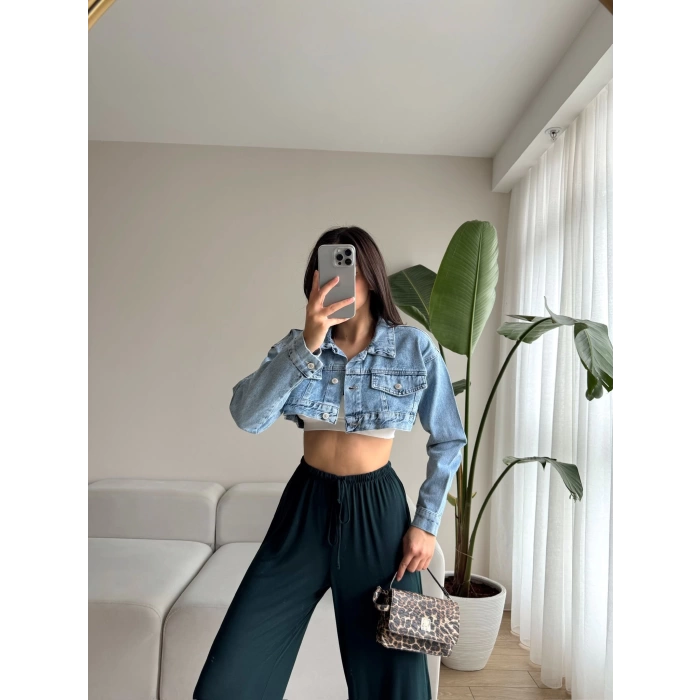 Crop Denim Ceket