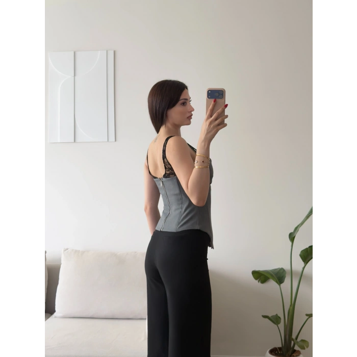 Dantel Askılı Korse Bluz