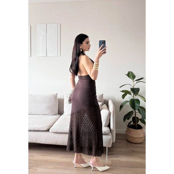 Dantel Detay Etek - KAHVE