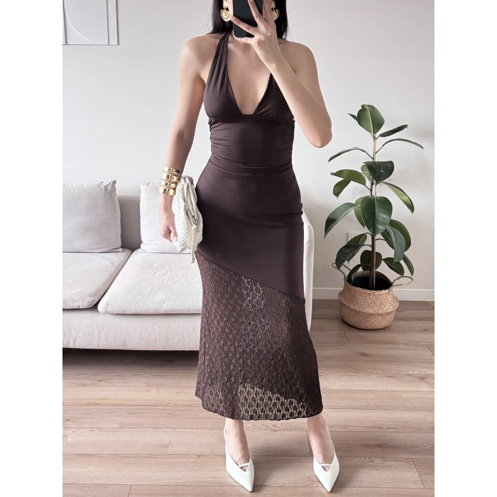 Dantel Detay Etek - KAHVE