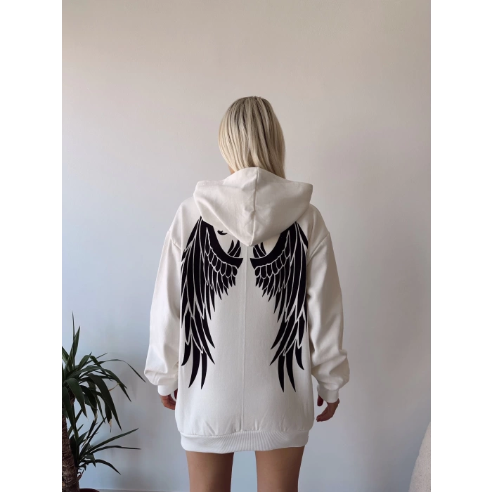 Dark Angel Unisex Oversize Sweatshirt-BEYAZ