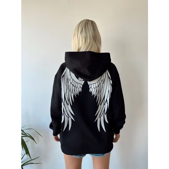 Dark Angel Unisex Oversize Sweatshirt-SİYAH