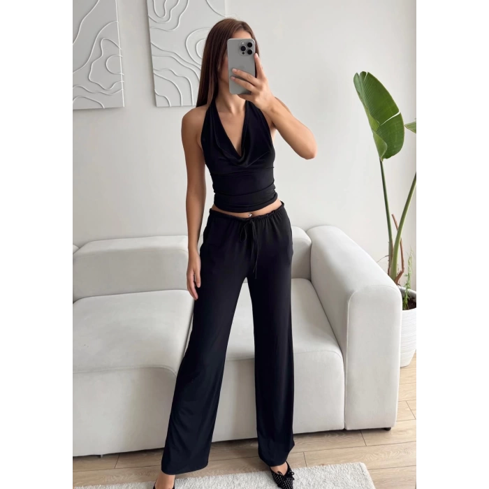 Degaje Bluz Pantolon Takım - SİYAH