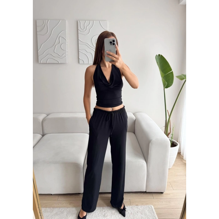 Degaje Bluz Pantolon Takım - SİYAH