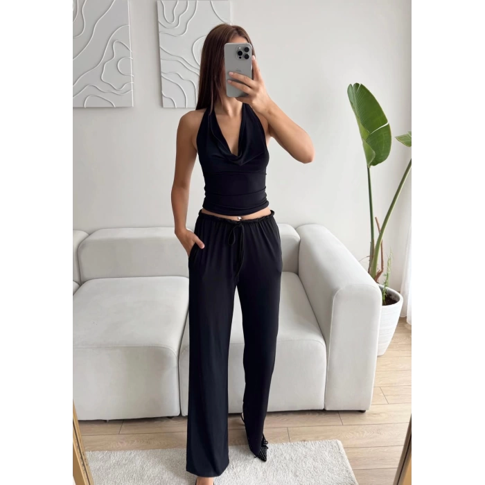Degaje Bluz Pantolon Takım - SİYAH