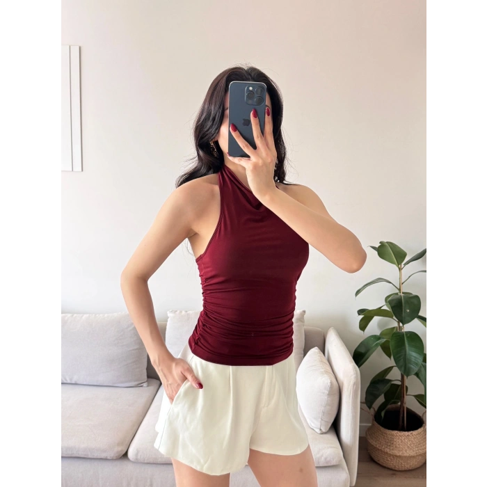 Degaje Yaka Bluz - BORDO