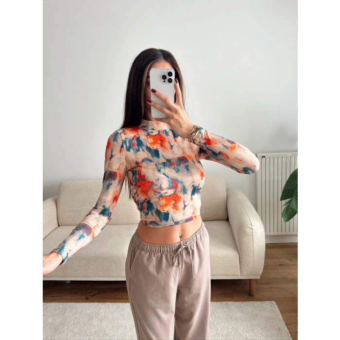 Dijital Baskı Crop - TURUNCU