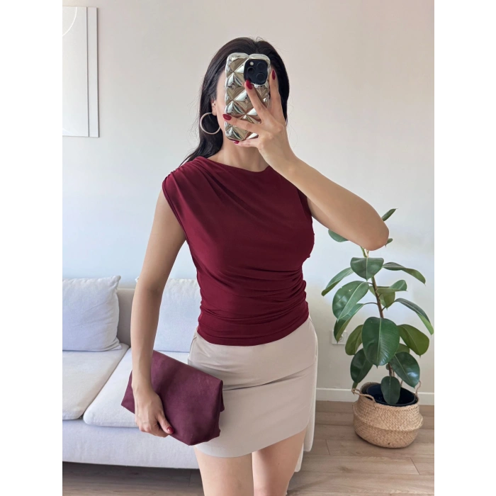Drapeli Kolsuz Bluz - BORDO