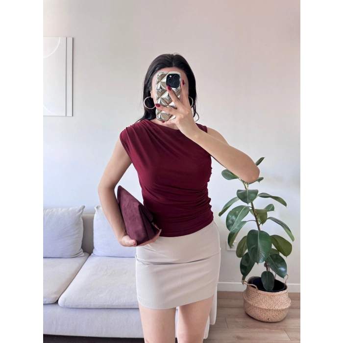 Drapeli Kolsuz Bluz - BORDO