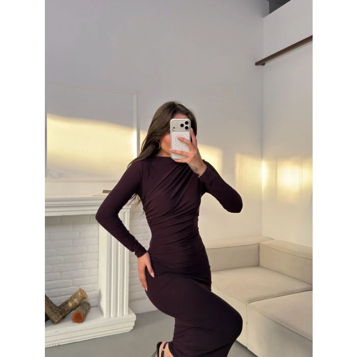 Drapeli Long Elbise - MOR