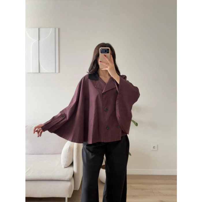 Düğmeli Panço Trençkot - MÜRDÜM