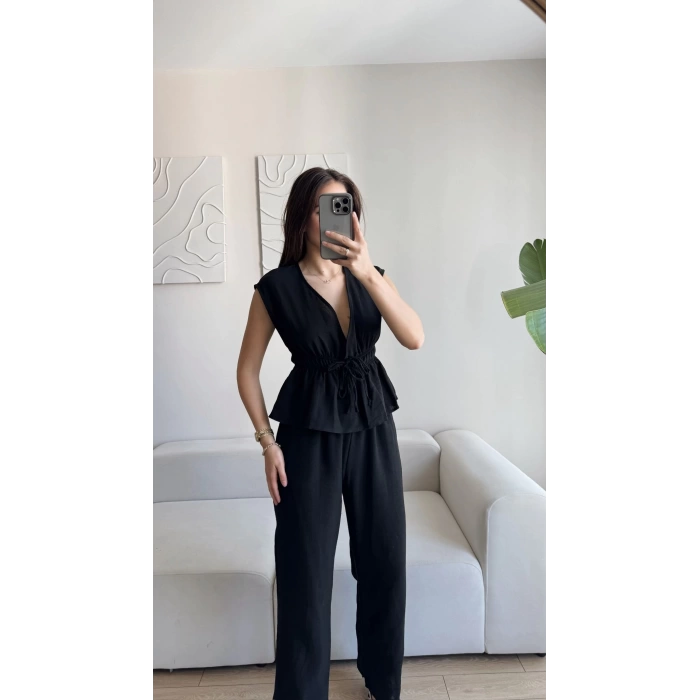 Elina Keten Dokulu Takım - SİYAH