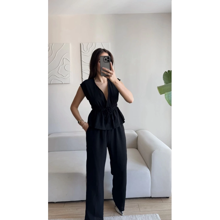Elina Keten Dokulu Takım - SİYAH