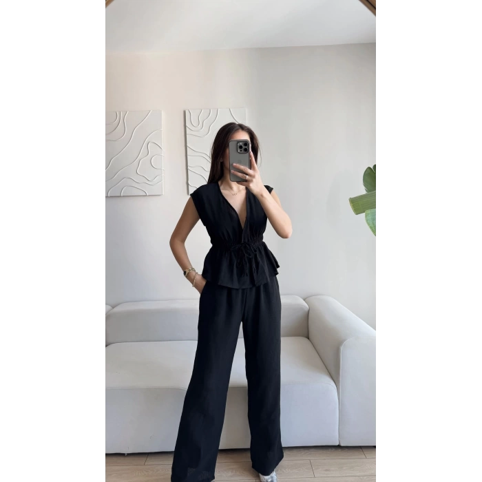 Elina Keten Dokulu Takım - SİYAH