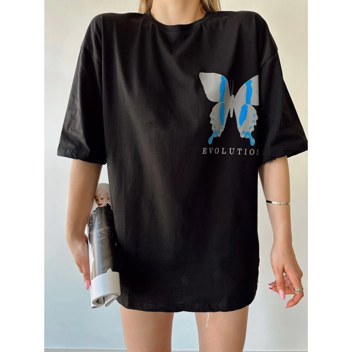 Evolution Unisex Oversize T-shirt-SİYAH