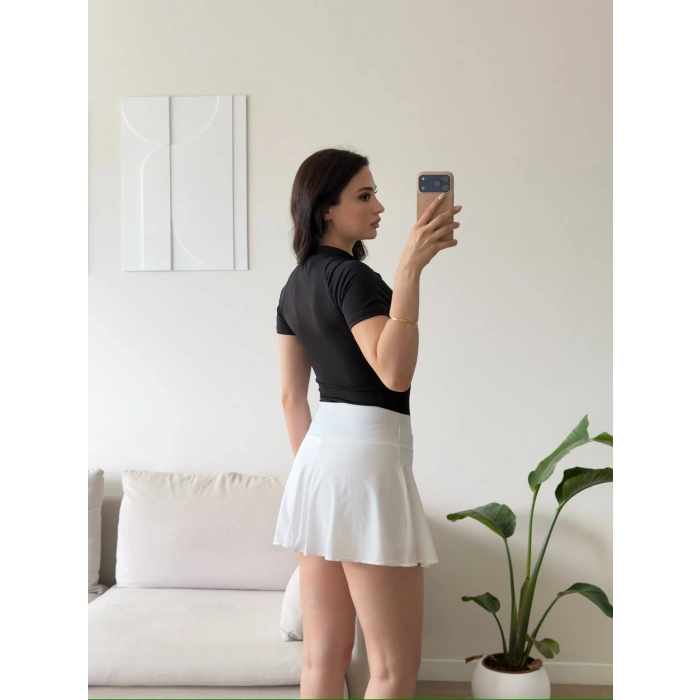 Fermuar Detay Bodysuit - SİYAH