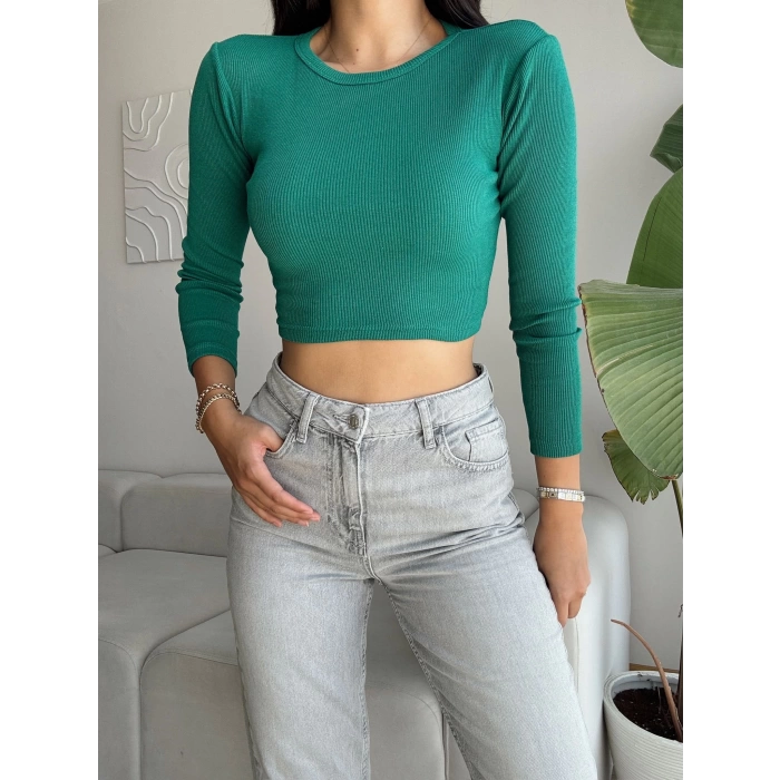 Fitilli Basic Crop - YEŞİL