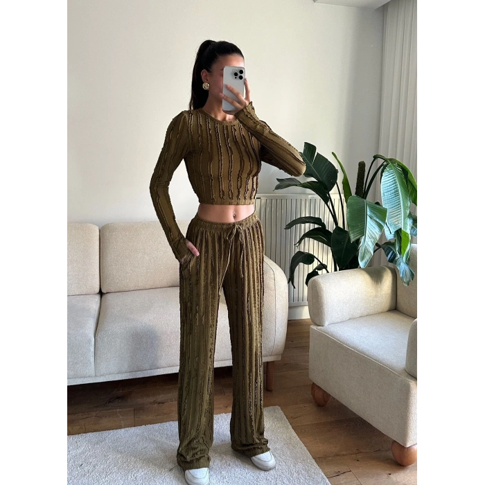 Fitilli Ters Dikiş İkili Takım - YEŞİL