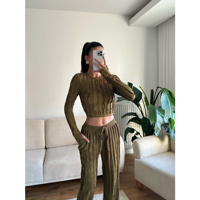 Fitilli Ters Dikiş İkili Takım - YEŞİL