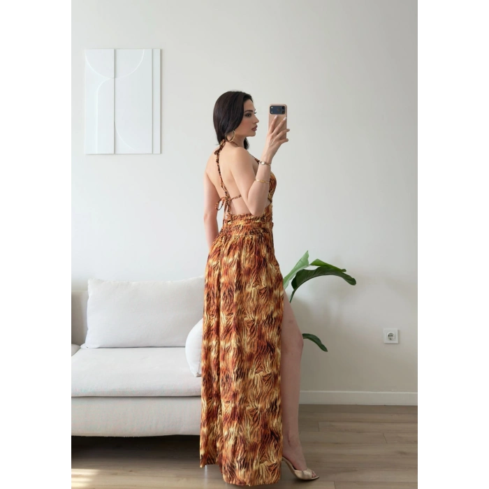 Fontana Çift Yırtmaç Maxi Elbise