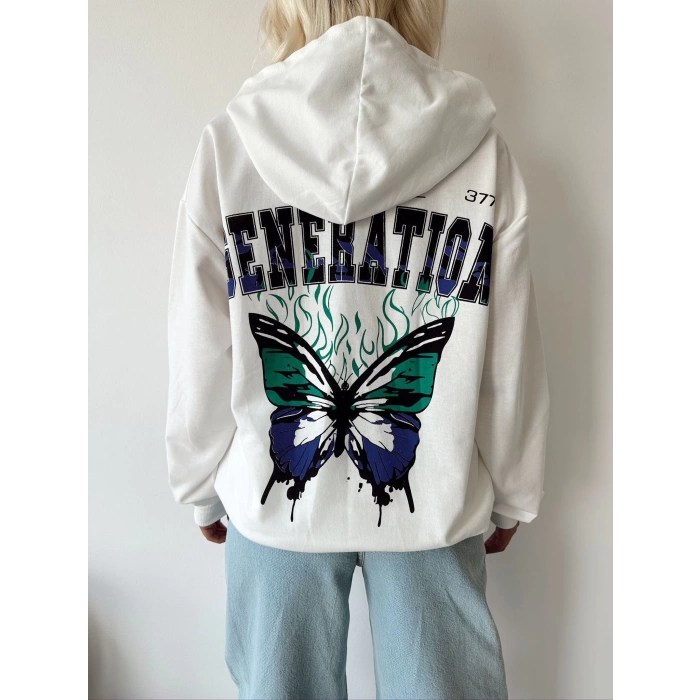 Generation Unisex Oversize Sweatshirt-BEYAZ