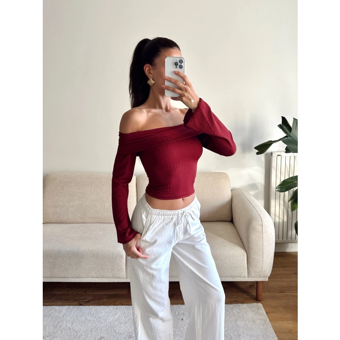 Gofre Madonna Yaka Crop - BORDO