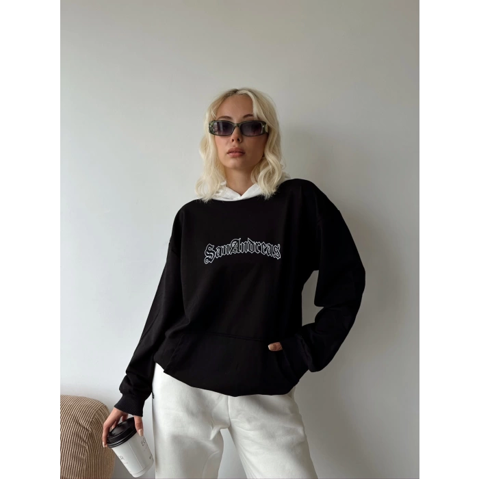 Grand Theft Auto SanAndreas Unisex Oversize Sweatshirt-SİYAH