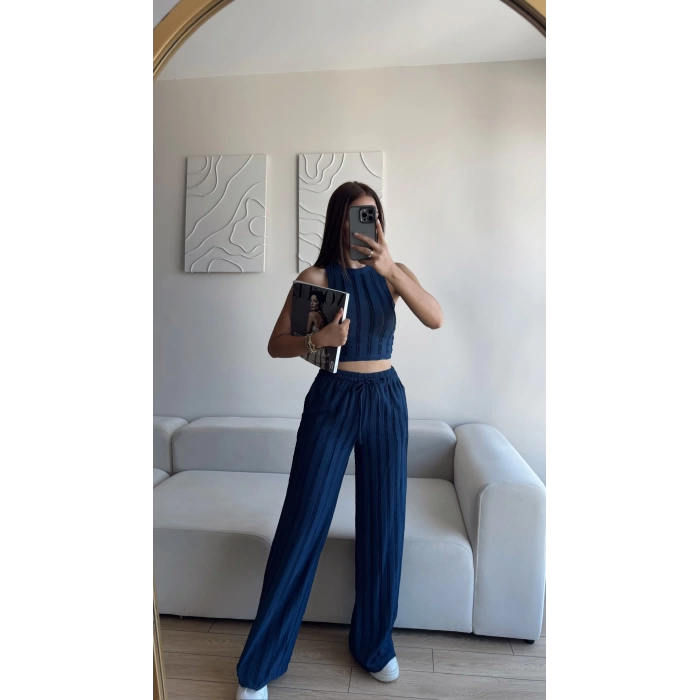 Halter Fitilli İkili Takım - LACİVERT